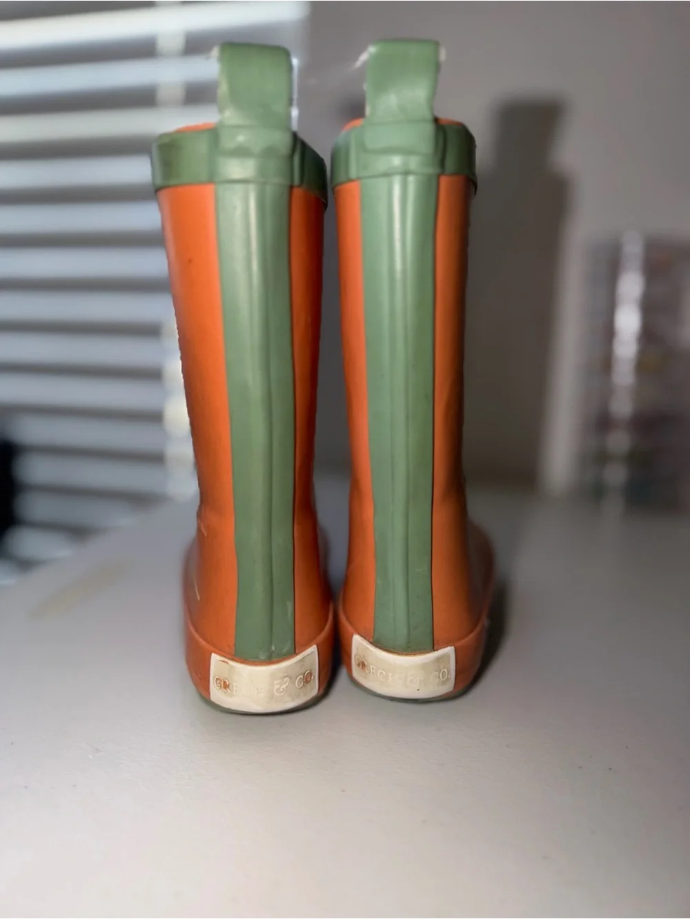 Kids Orange Sun Graphic Rain Boots